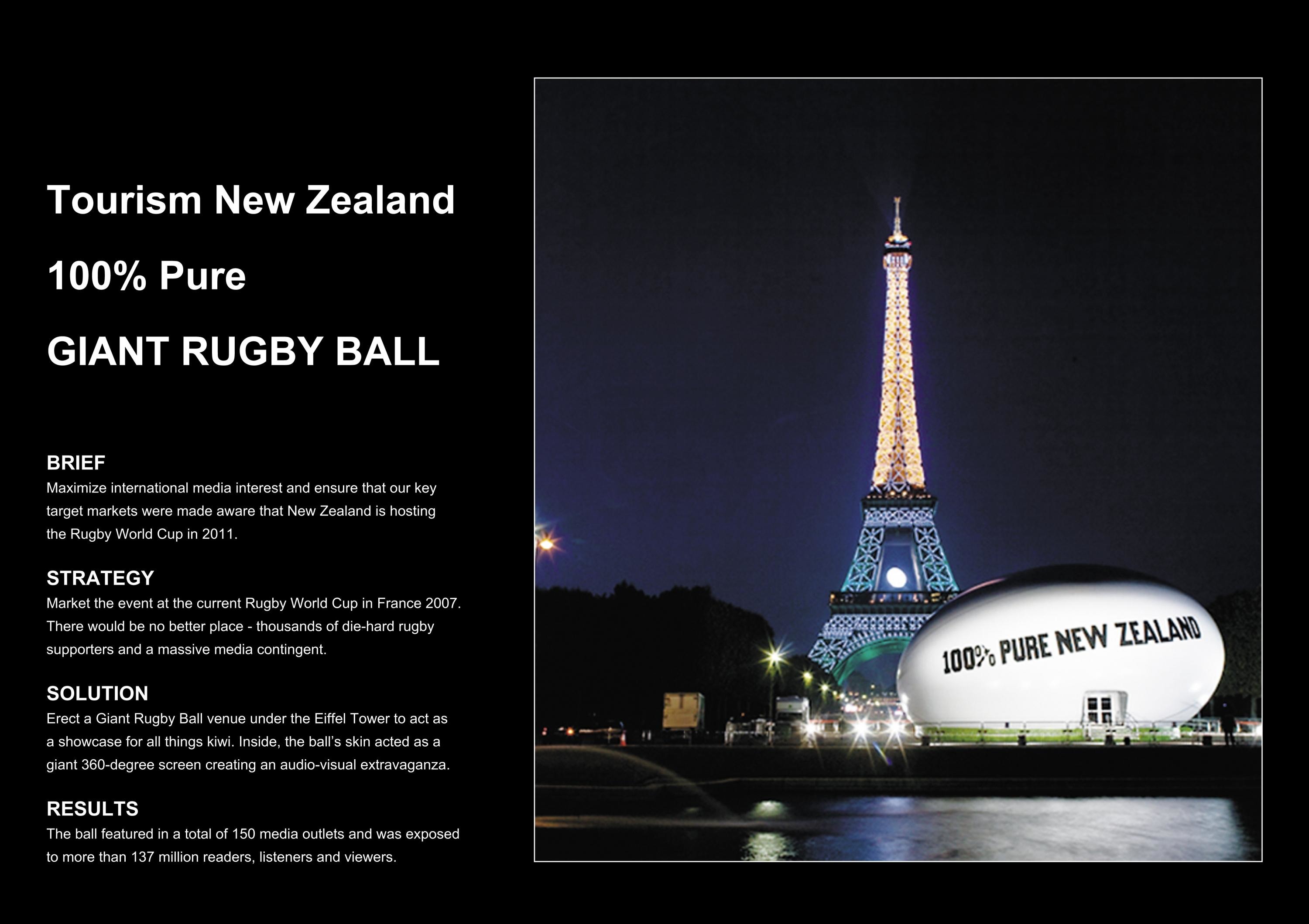 NEW ZEALAND TOURISM - RUGBY WORLD CUP 2011
