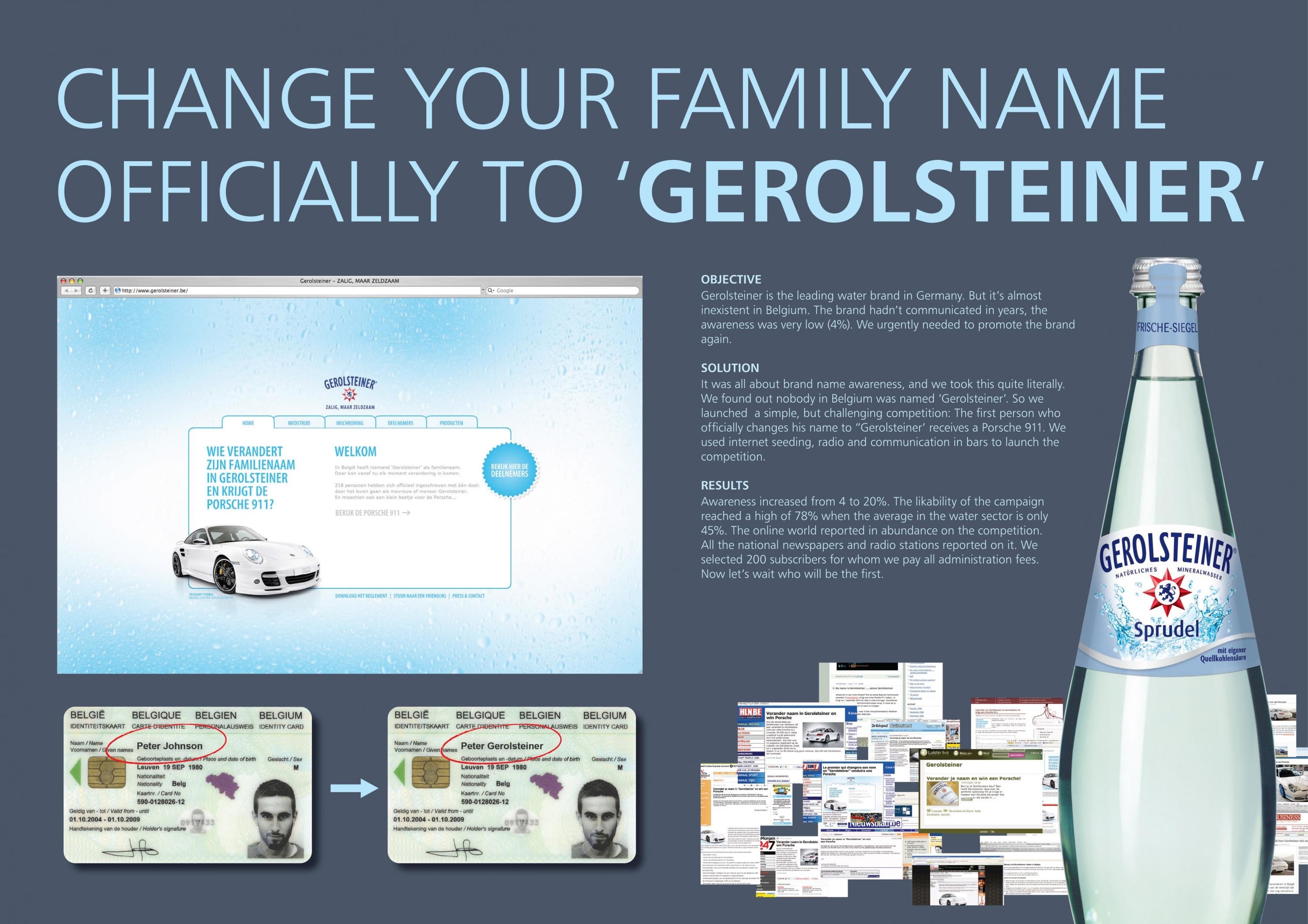 CHANGE YOUR NAME IN GEROLSTEINER