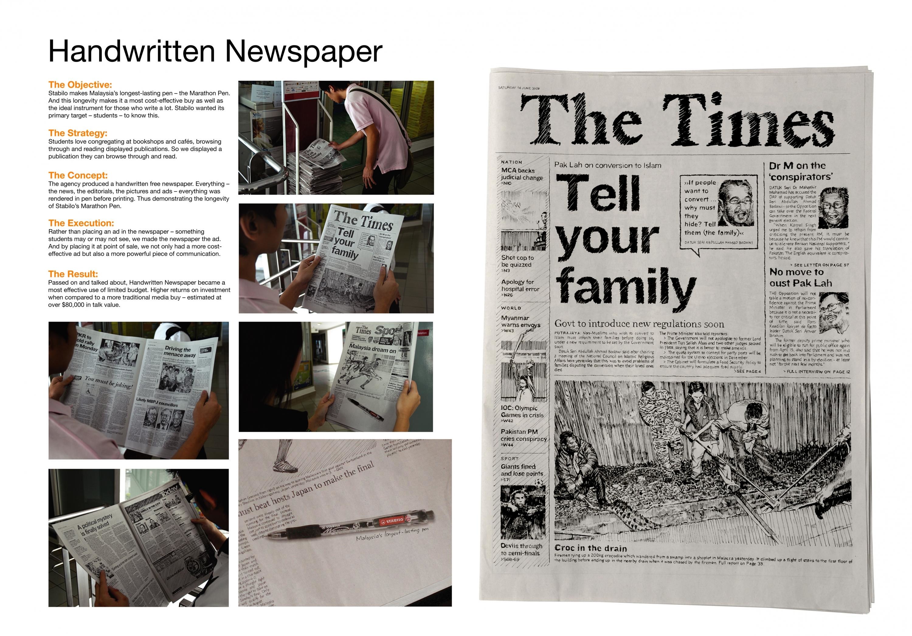 HANDWRITTEN NEWSPAPER