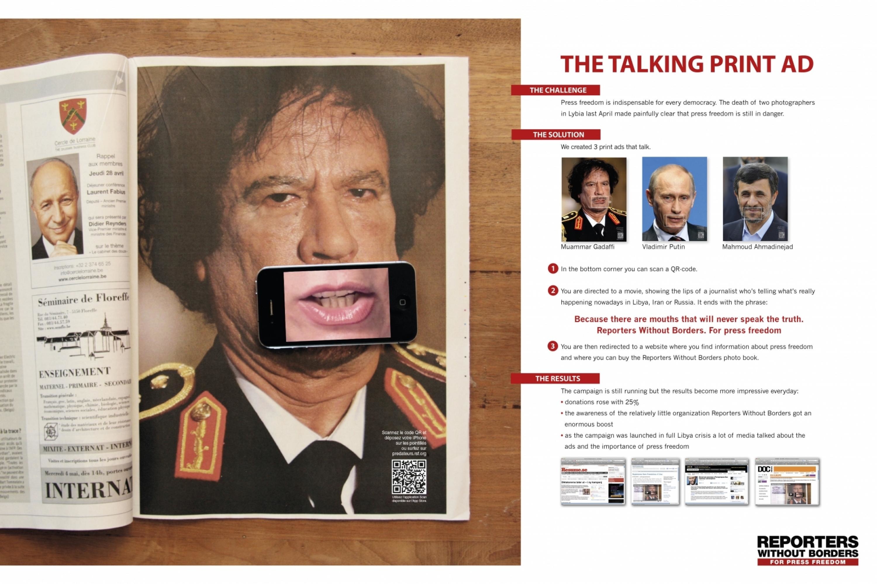 THE TALKING PRINT AD - KADHAFI