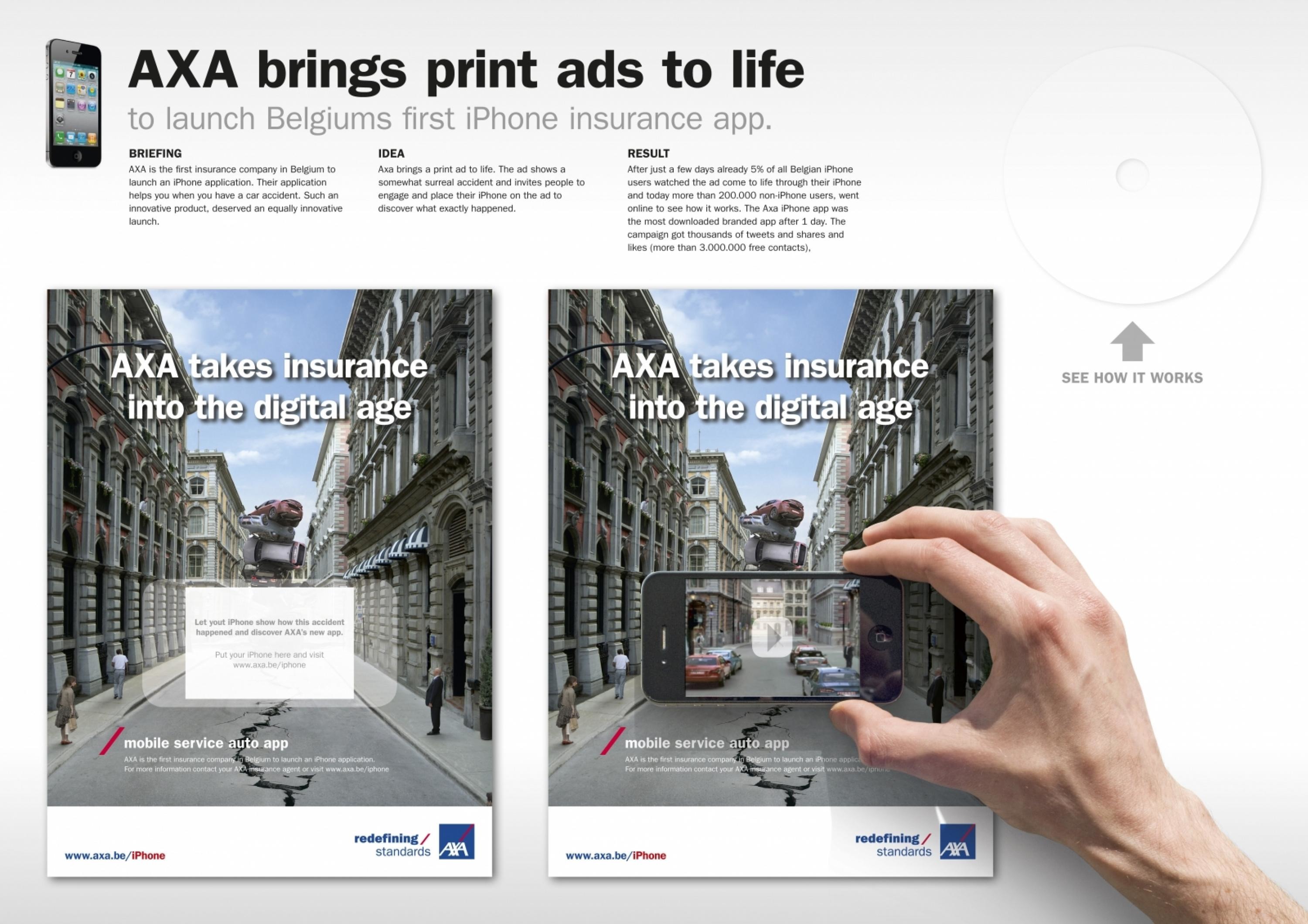 AXA BRINGS PRINT AD TO LIFE